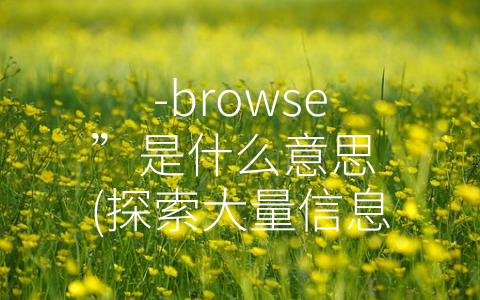 -browse”是什么意思 (探索大量信息的必要性：了解-browse”是什么意思。)